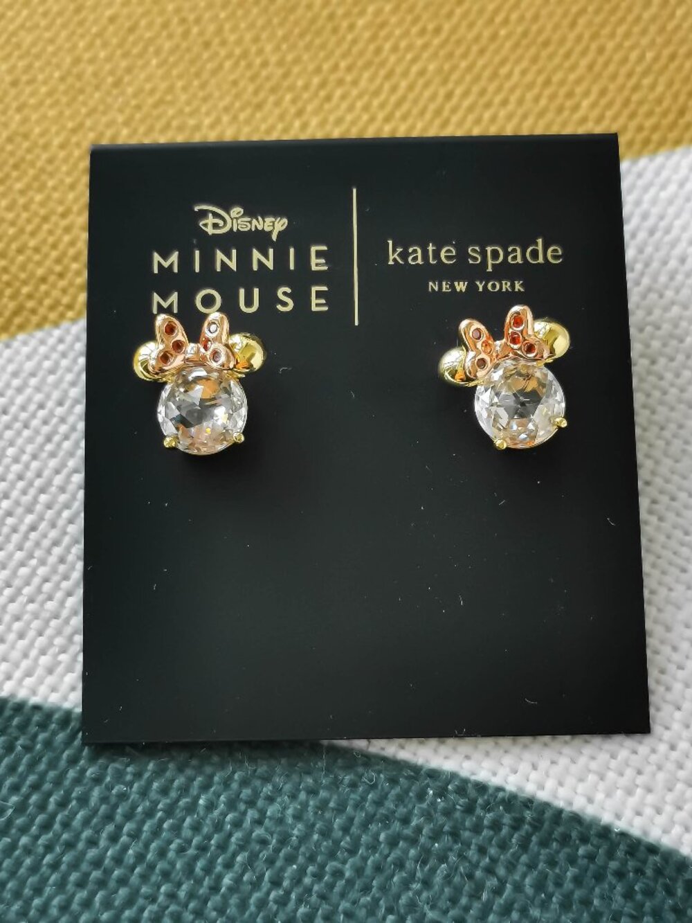 Kate Spade disney minnie mouse clear stud earrings NEW